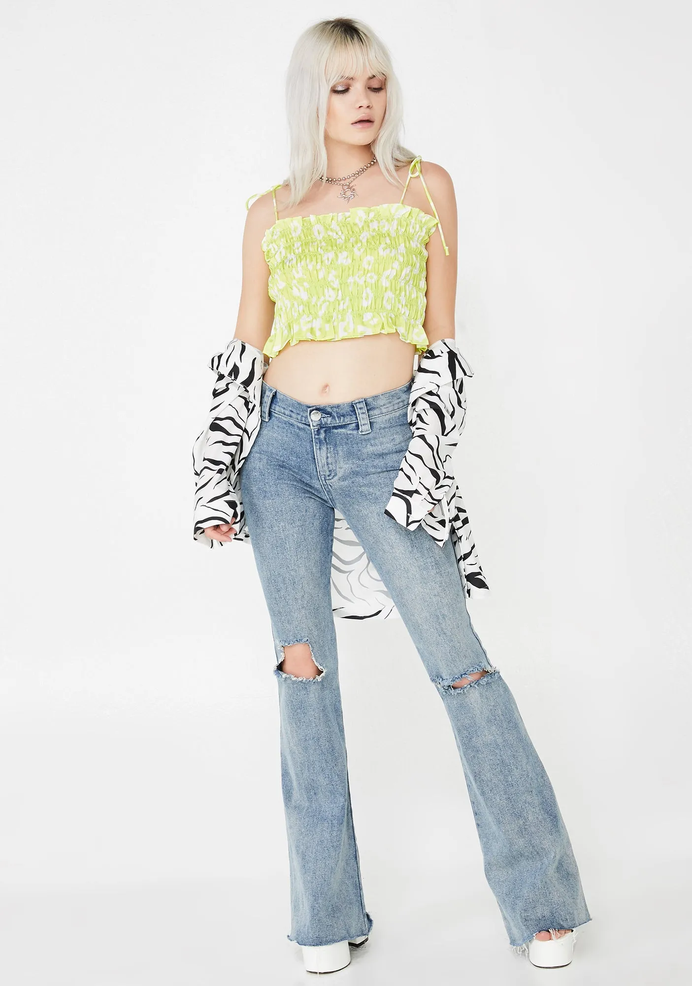 Lime Call Me Catty Crop Top sold by Dolls Kill product image thumbnail 3