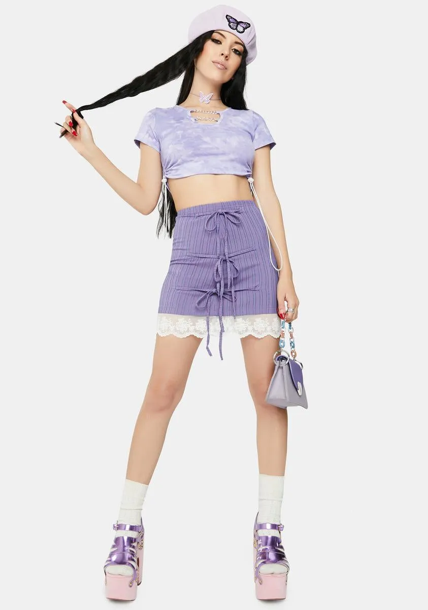 Purple Chain Pull Up Crop Top sold by Dolls Kill product image thumbnail 3