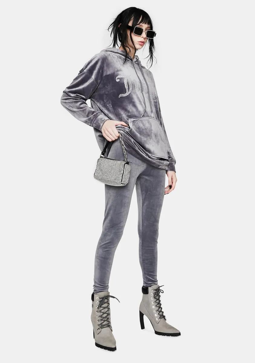 Grey Lounge Luxe Velour Leggings sold by Dolls Kill product image thumbnail 2