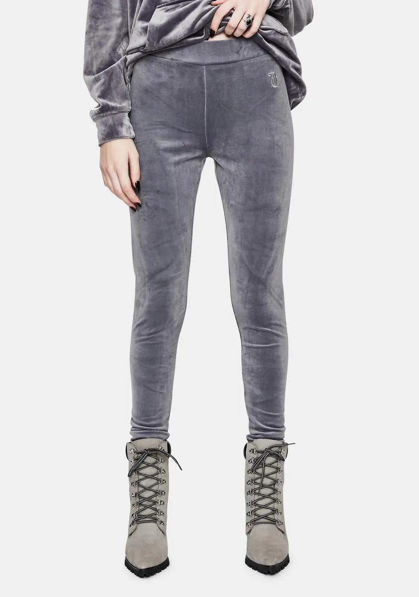 Grey Lounge Luxe Velour Leggings sold by Dolls Kill