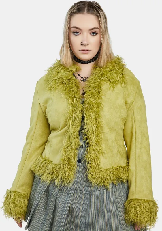 Plus Clover Real Intentions Vegan Suede Jacket sold by Dolls Kill