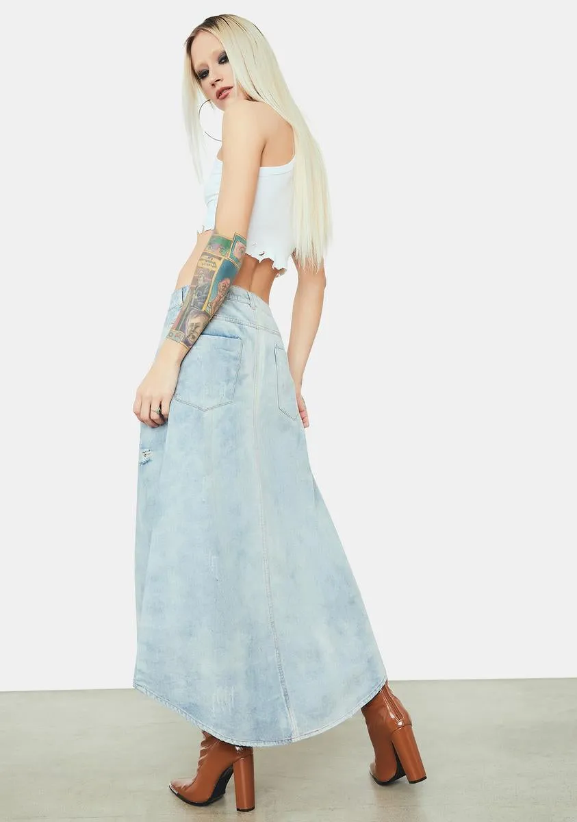 Back In The Day Denim Circle Skirt sold by Dolls Kill product image thumbnail 4