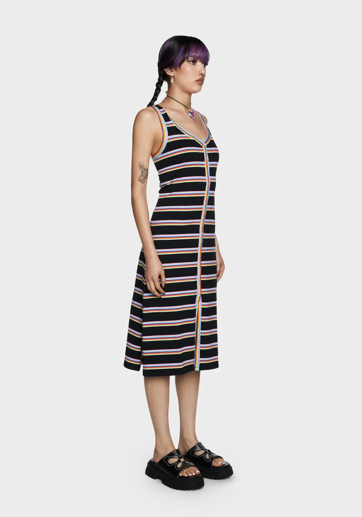 Dream I'm Living Striped Midi Dress sold by Dolls Kill product image thumbnail 3