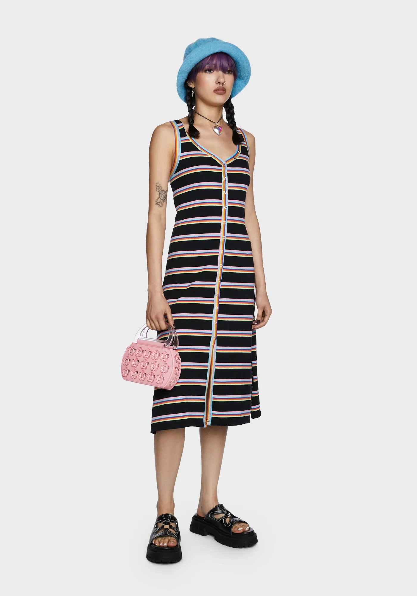 Dream I'm Living Striped Midi Dress sold by Dolls Kill product image thumbnail 5