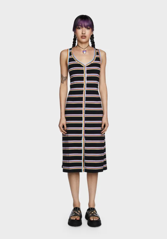 Dream I'm Living Striped Midi Dress sold by Dolls Kill