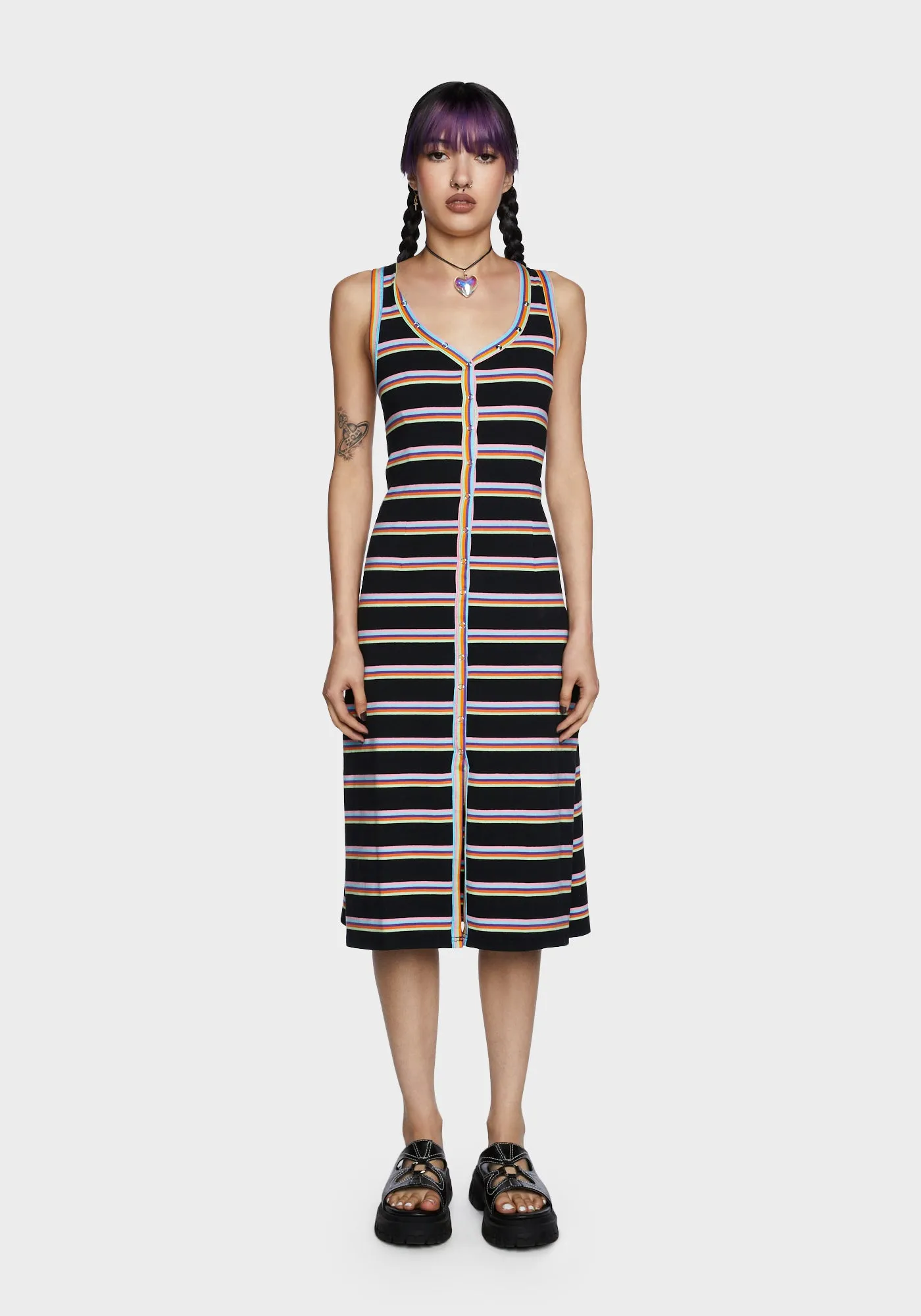 Dream I'm Living Striped Midi Dress sold by Dolls Kill