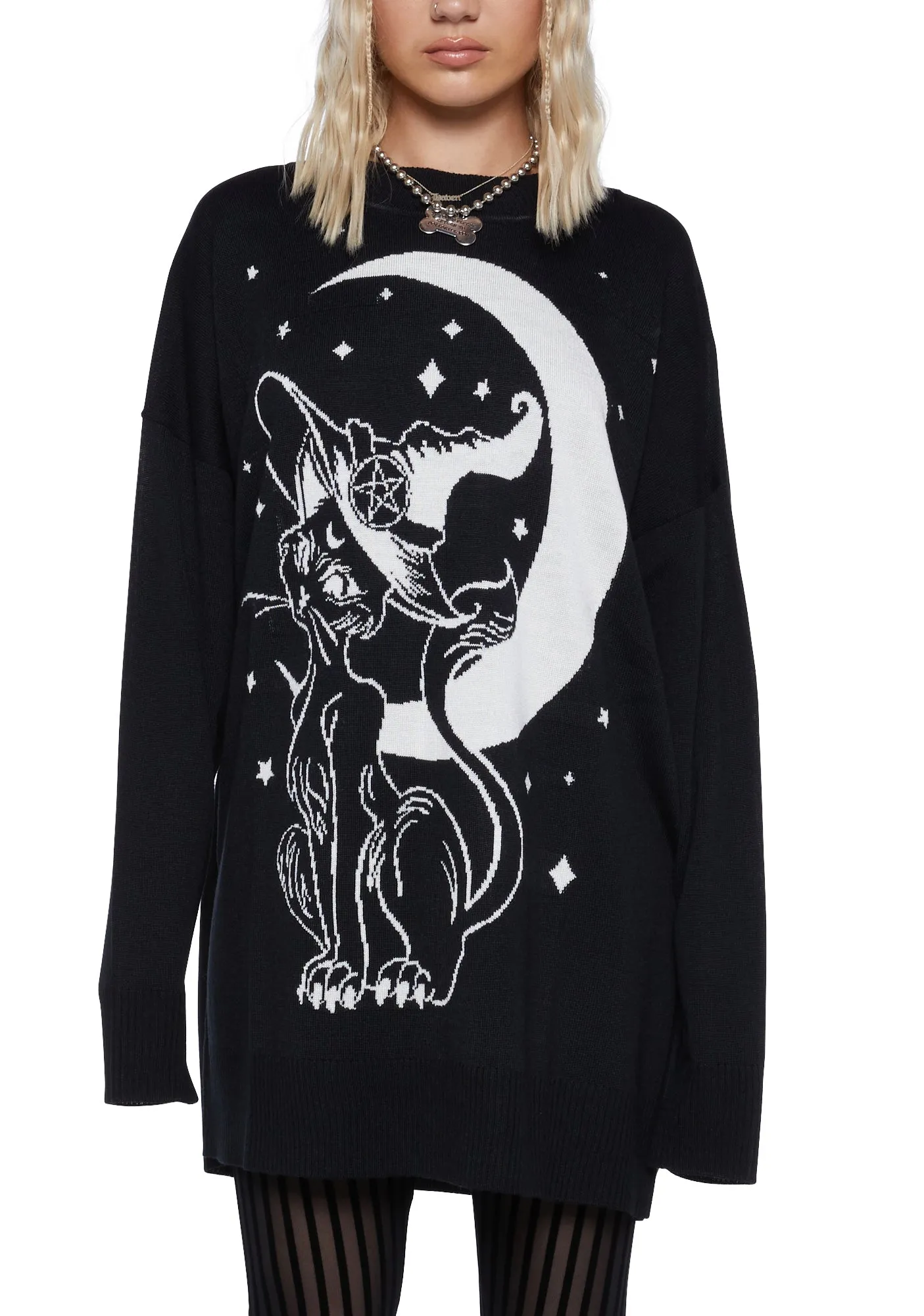 Familiar Kitty Knit Sweater sold by Dolls Kill product image thumbnail 5