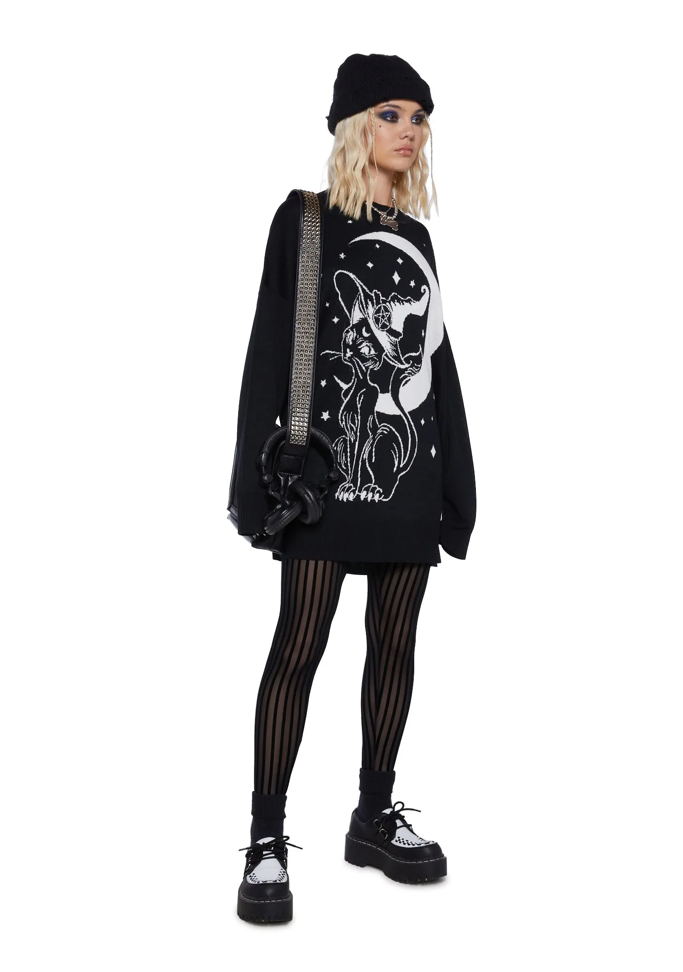 Familiar Kitty Knit Sweater sold by Dolls Kill product image thumbnail 2