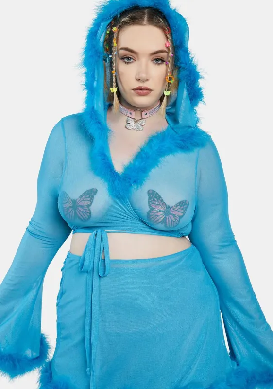Plus Lyrical Mirage Hooded Wrap Top sold by Dolls Kill