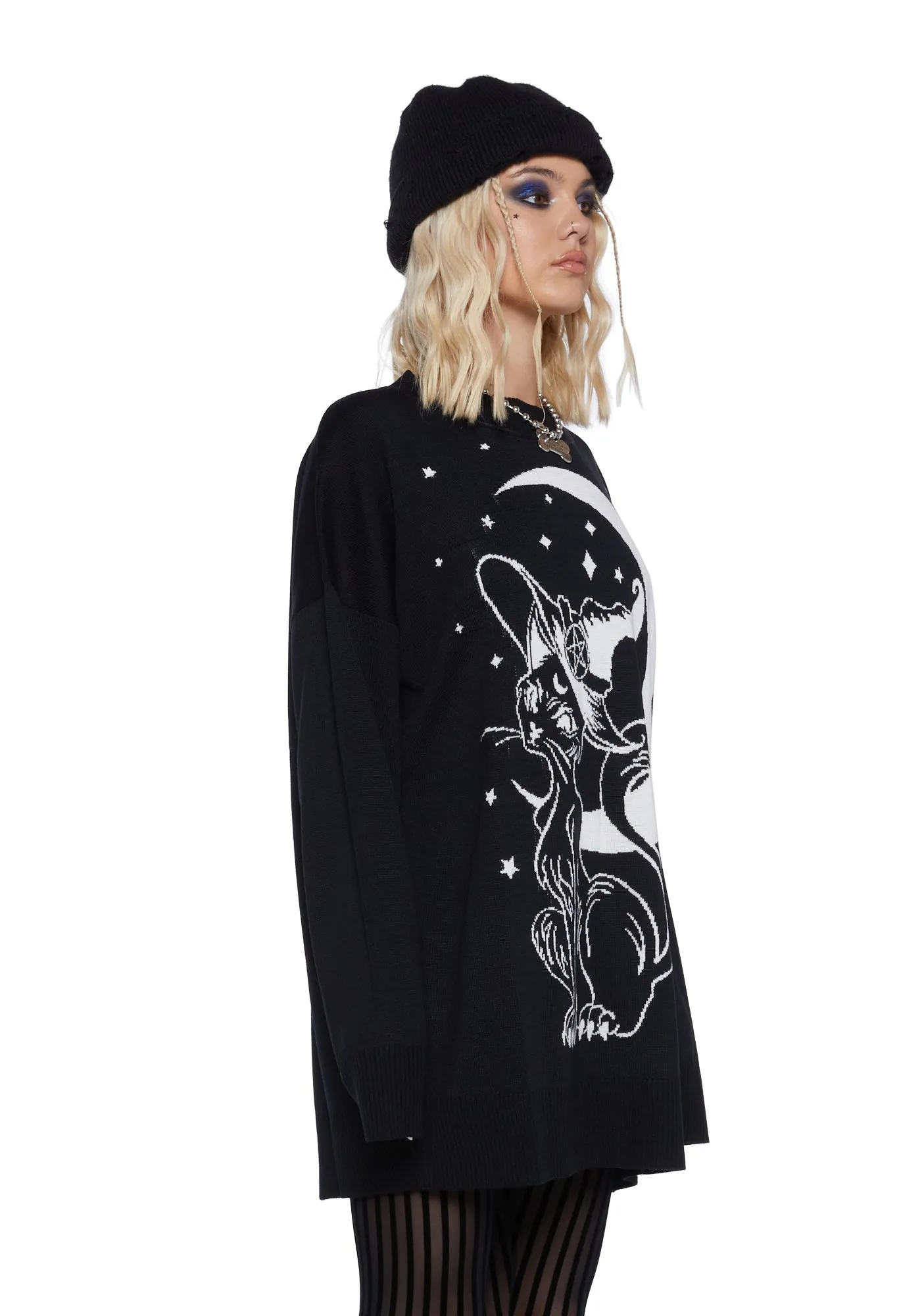 Familiar Kitty Knit Sweater sold by Dolls Kill product image thumbnail 3