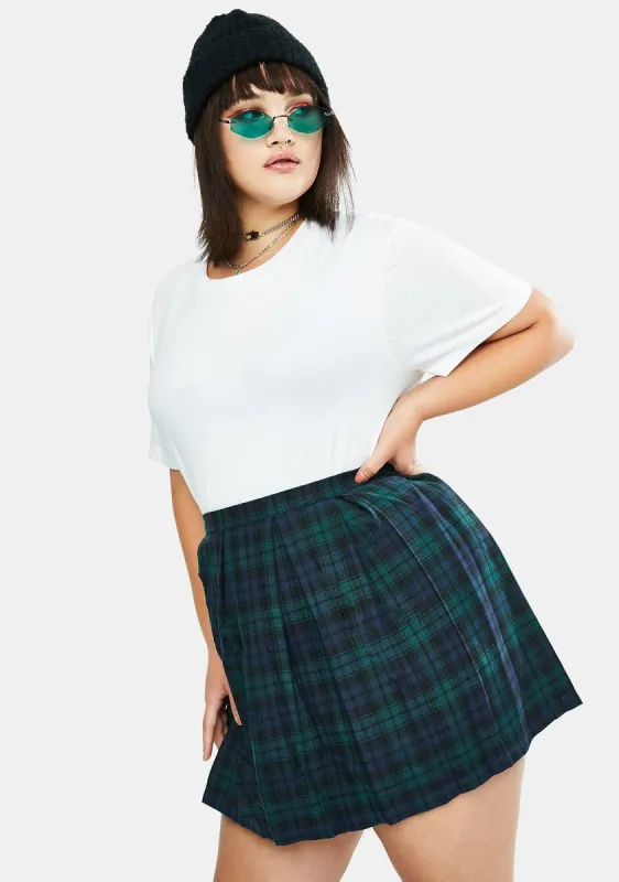 Her High School Hexes Plaid Pleated Skirt sold by Dolls Kill