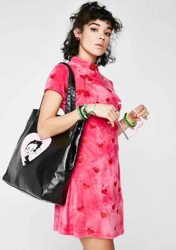 Hearts Velour Dress sold by Dolls Kill