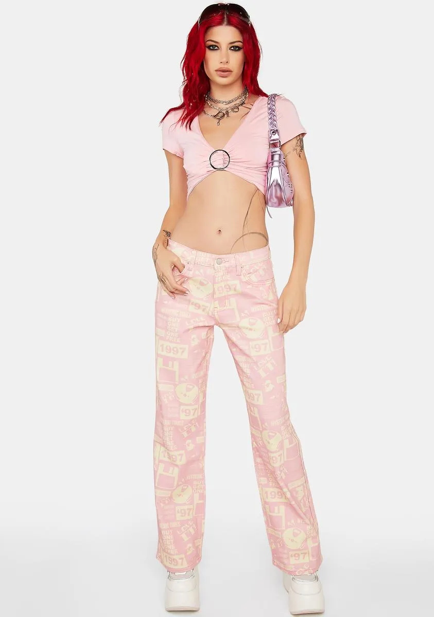 Pink Aster Crop Top sold by Dolls Kill product image thumbnail 3