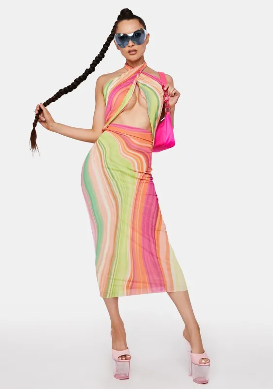 Spring Wave Tana Wrap Midi Dress sold by Dolls Kill