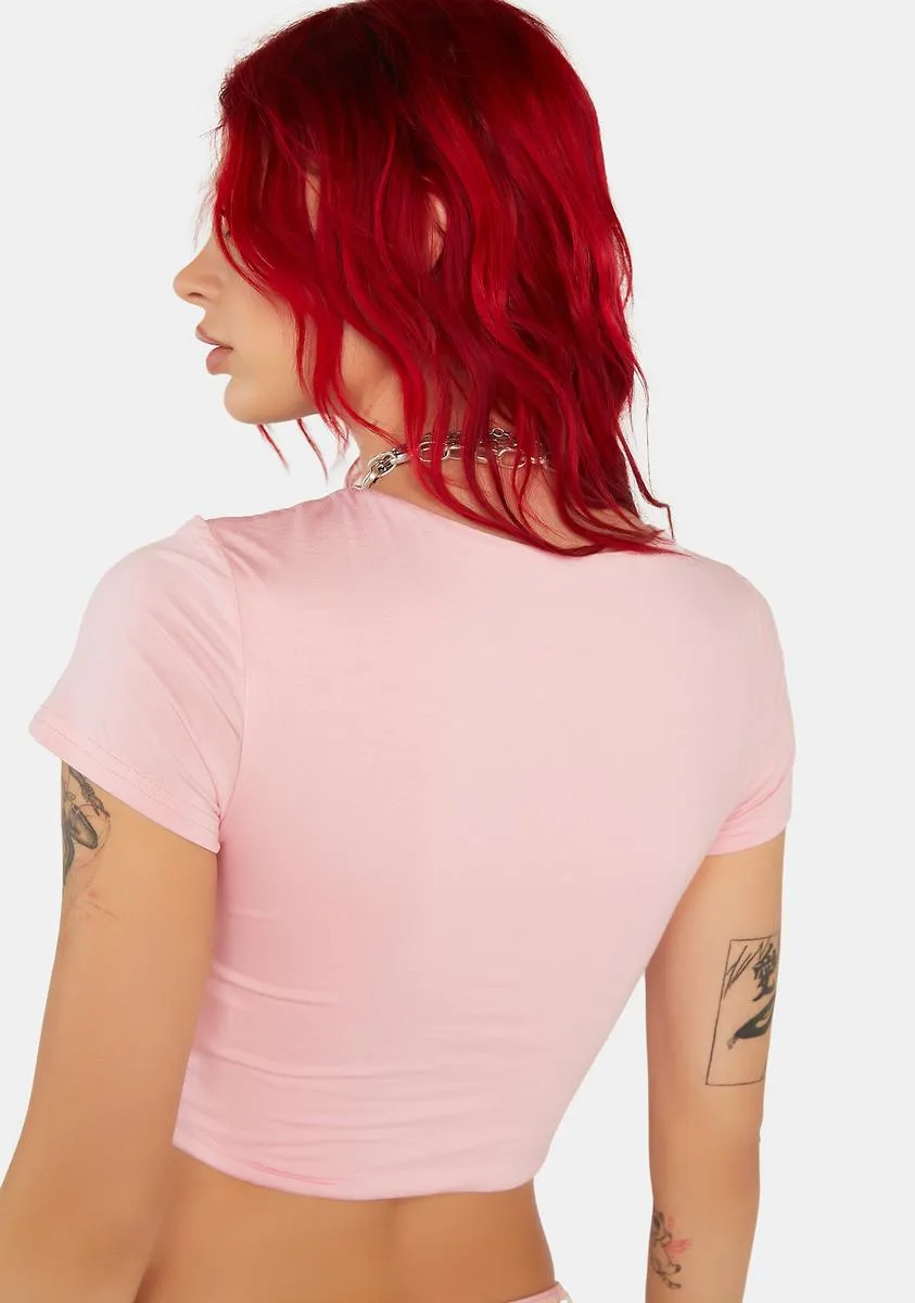 Pink Aster Crop Top sold by Dolls Kill product image thumbnail 4
