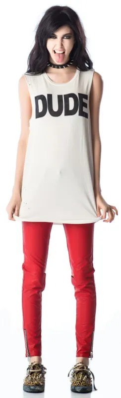 Dude Sleeveless Tee sold by Dolls Kill