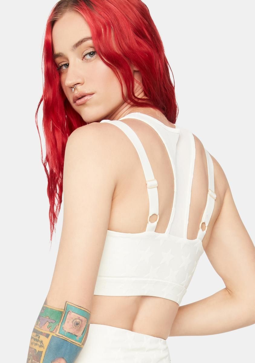 Cream Counting Constellations Sports Bra sold by Dolls Kill product image thumbnail 4