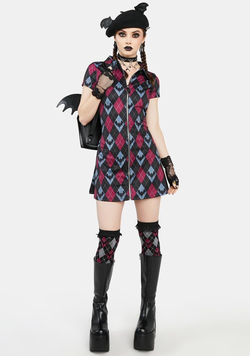 Bat To School Mini Dress sold by Dolls Kill product image thumbnail 3