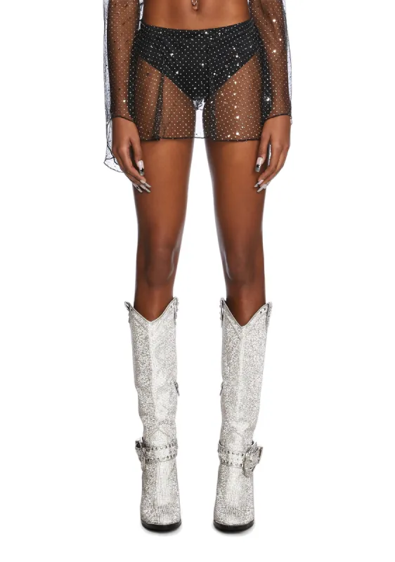 Celestial Queen Mini Skirt- Black sold by Dolls Kill