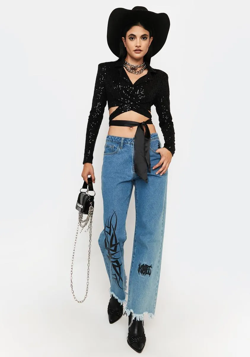 Party's Here Sequin Wrap Blazer sold by Dolls Kill product image thumbnail 3