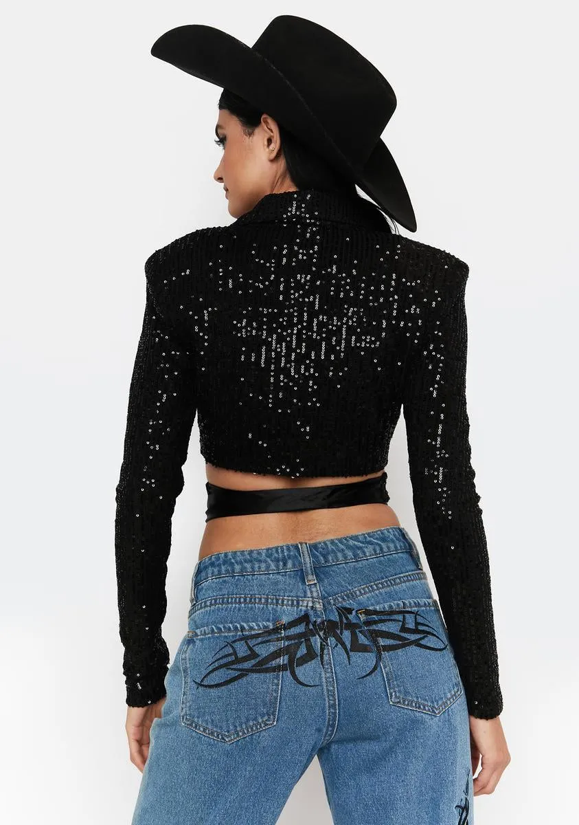 Party's Here Sequin Wrap Blazer sold by Dolls Kill product image thumbnail 4