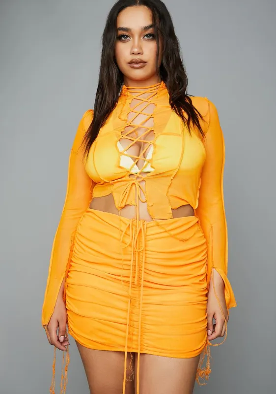 Plus Heating Up Mesh Skirt Set sold by Dolls Kill