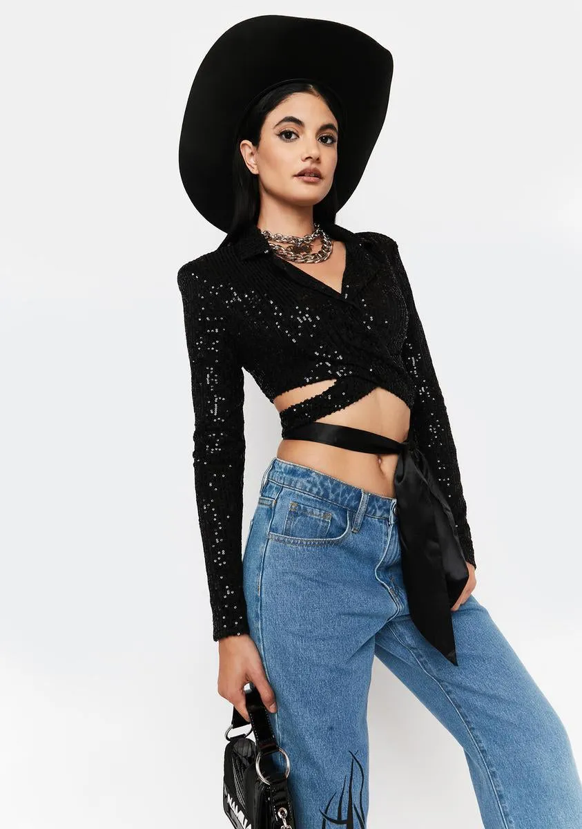 Party's Here Sequin Wrap Blazer sold by Dolls Kill product image thumbnail 2