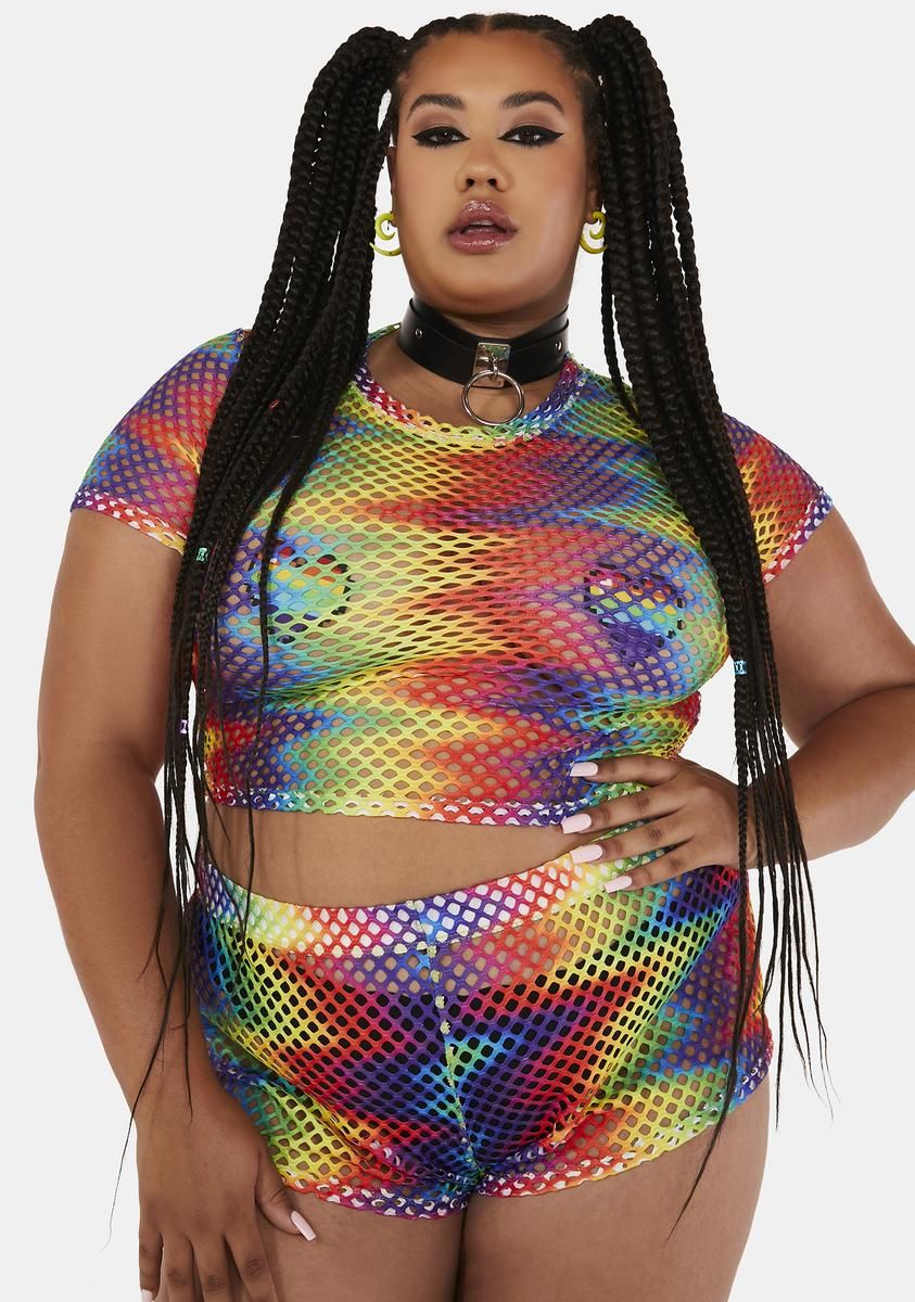 Plus Party People Shorts Set sold by Dolls Kill