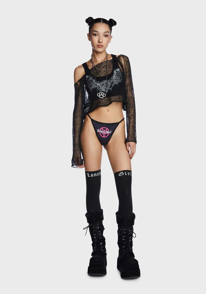Satanic Slut Graphic Thong sold by Dolls Kill product image thumbnail 3