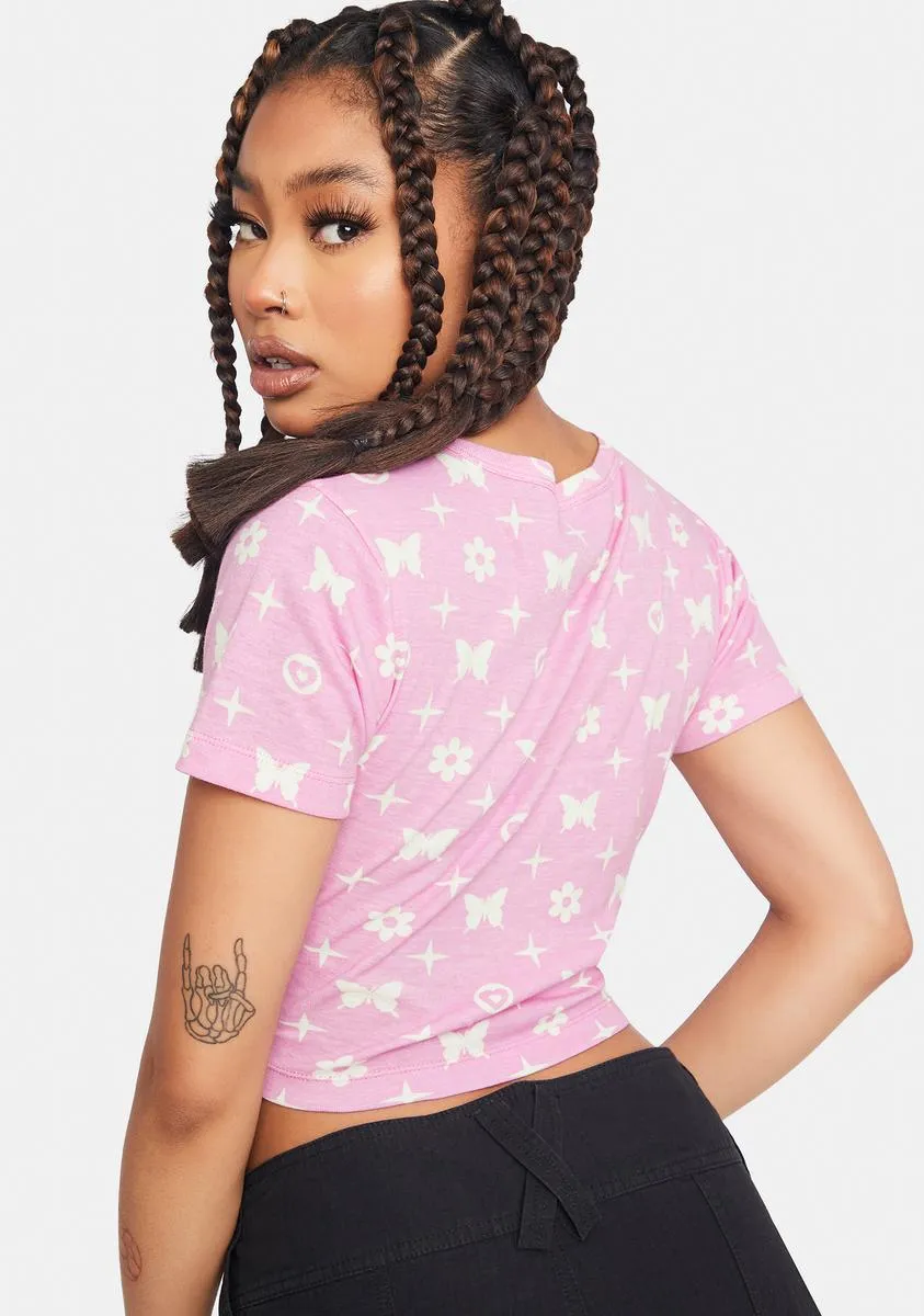 Butterfly Monogram Crop Top sold by Dolls Kill product image thumbnail 4