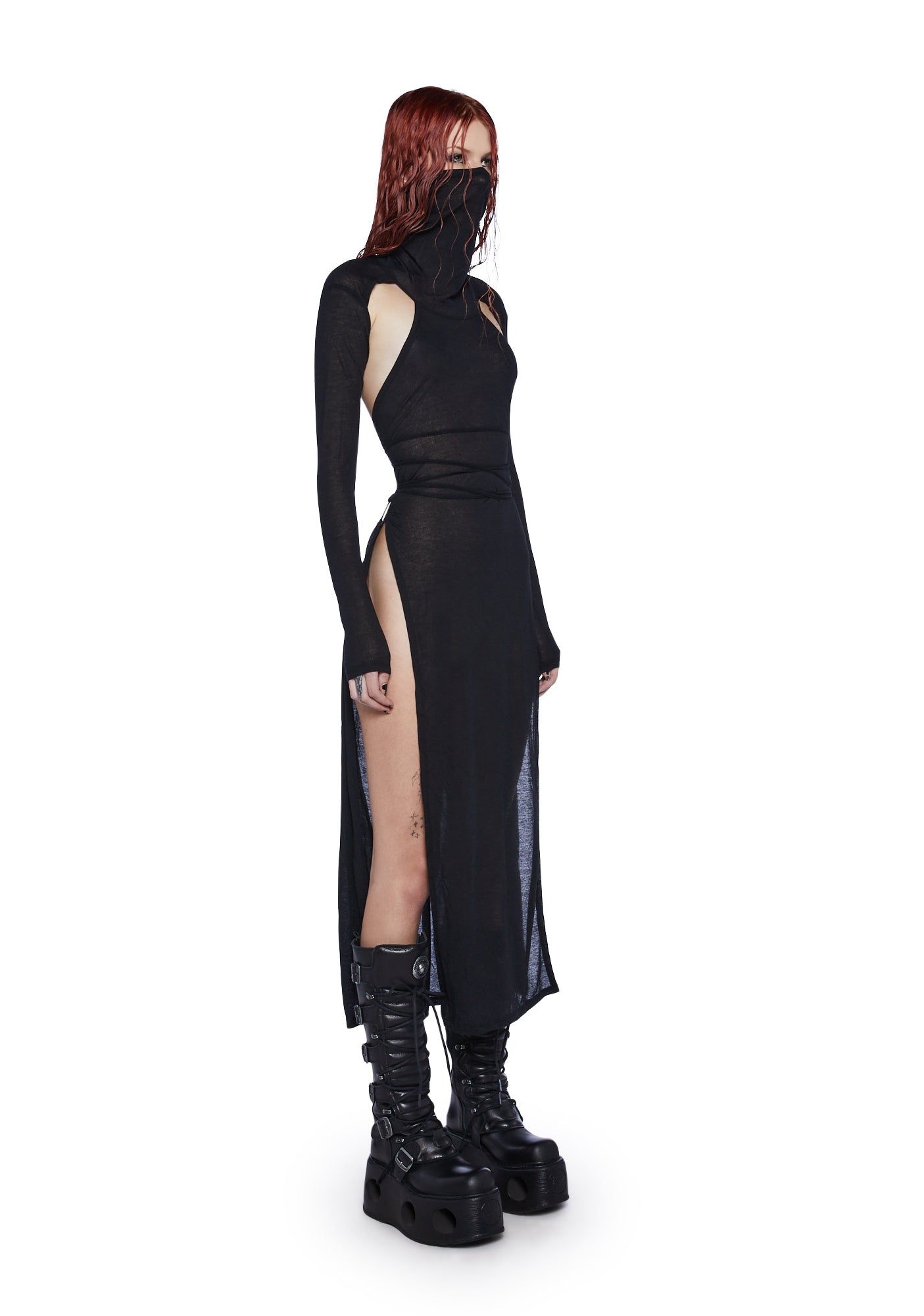 Flanger High Slit Maxi Dress sold by Dolls Kill product image thumbnail 3