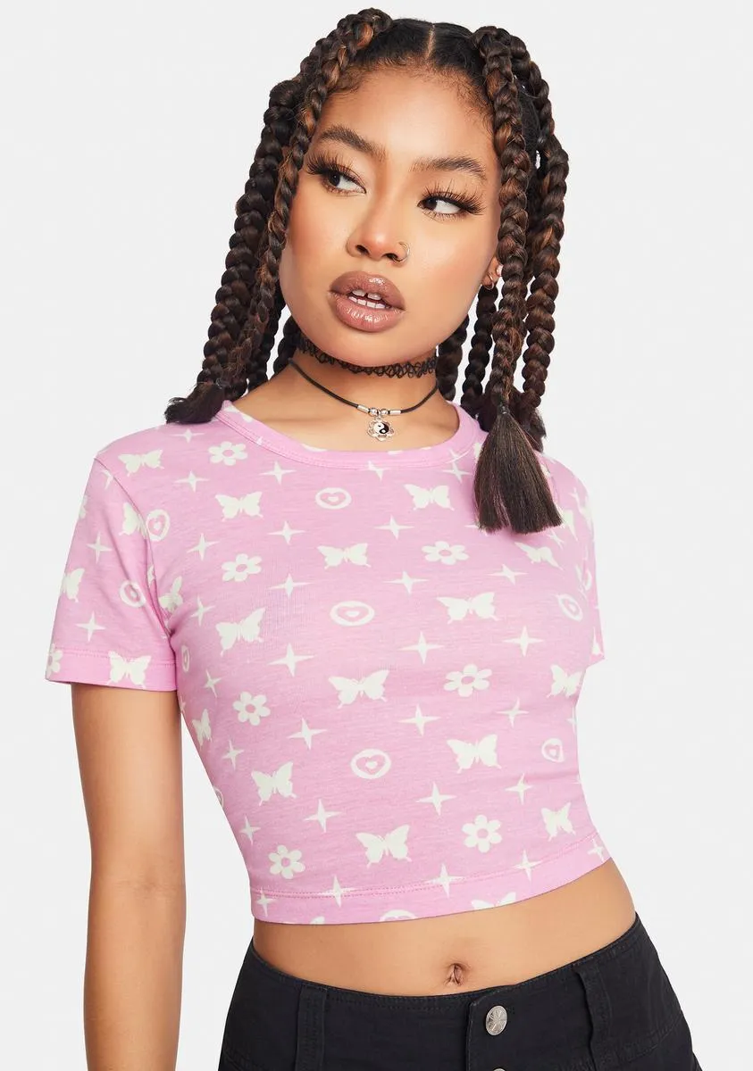 Butterfly Monogram Crop Top sold by Dolls Kill product image thumbnail 2