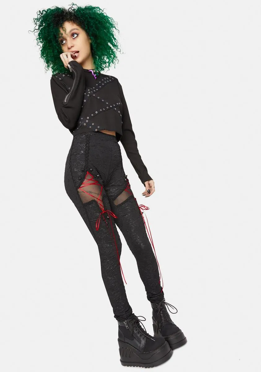 Ribbon Lace Up Paneled Pants sold by Dolls Kill product image thumbnail 3