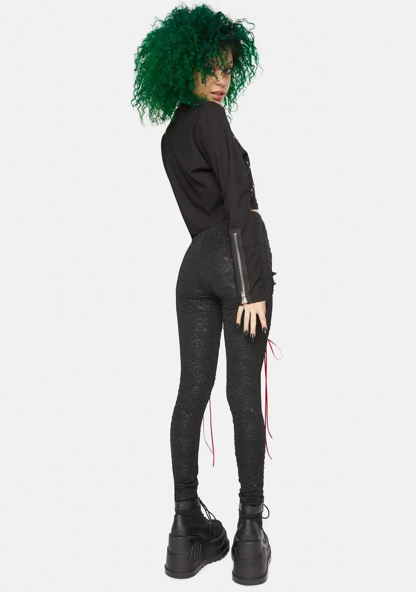 Ribbon Lace Up Paneled Pants sold by Dolls Kill product image thumbnail 4