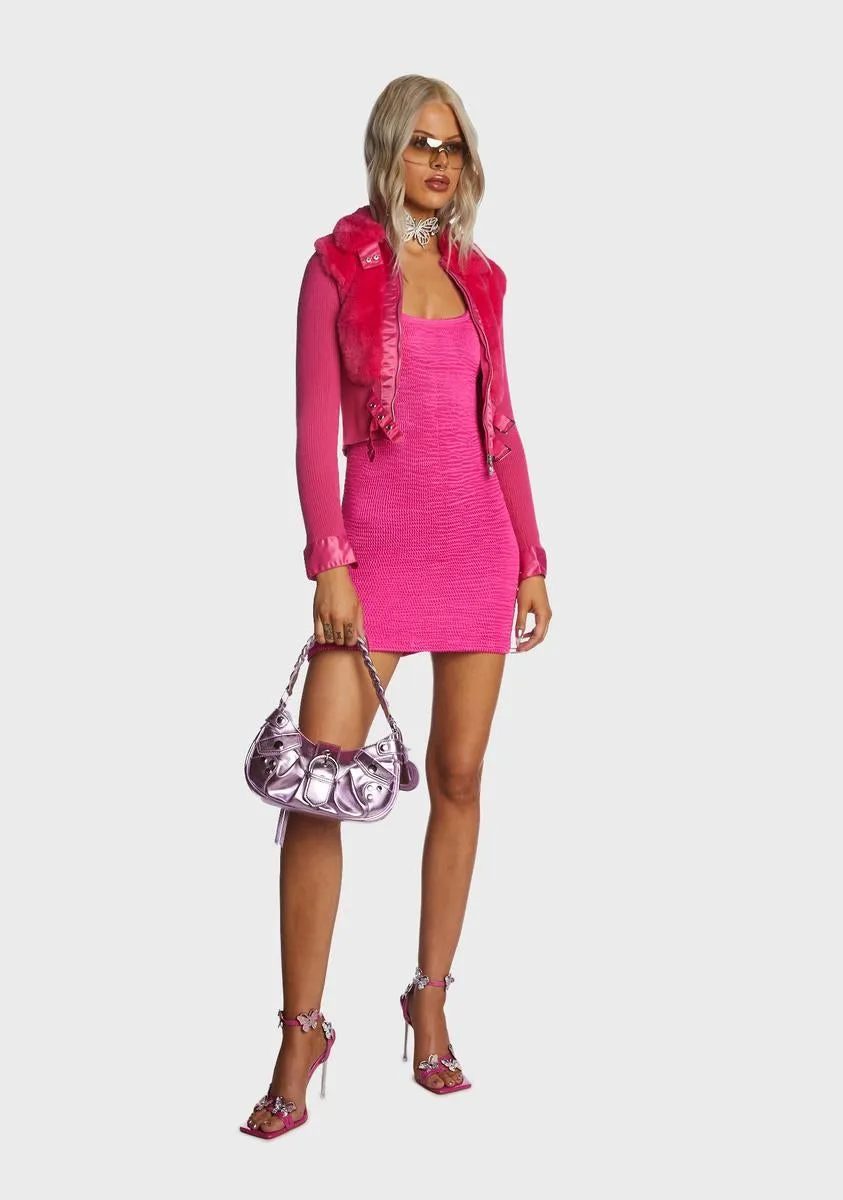 Fuchsia Wide-Strap Mini Dress sold by Dolls Kill product image thumbnail 5