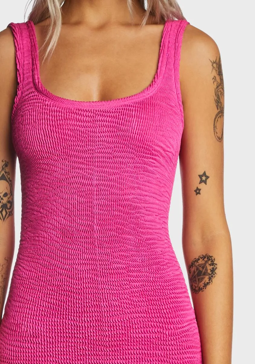 Fuchsia Wide-Strap Mini Dress sold by Dolls Kill product image thumbnail 2