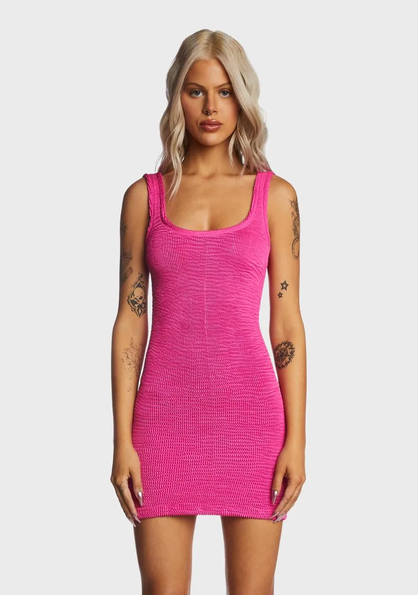Fuchsia Wide-Strap Mini Dress sold by Dolls Kill