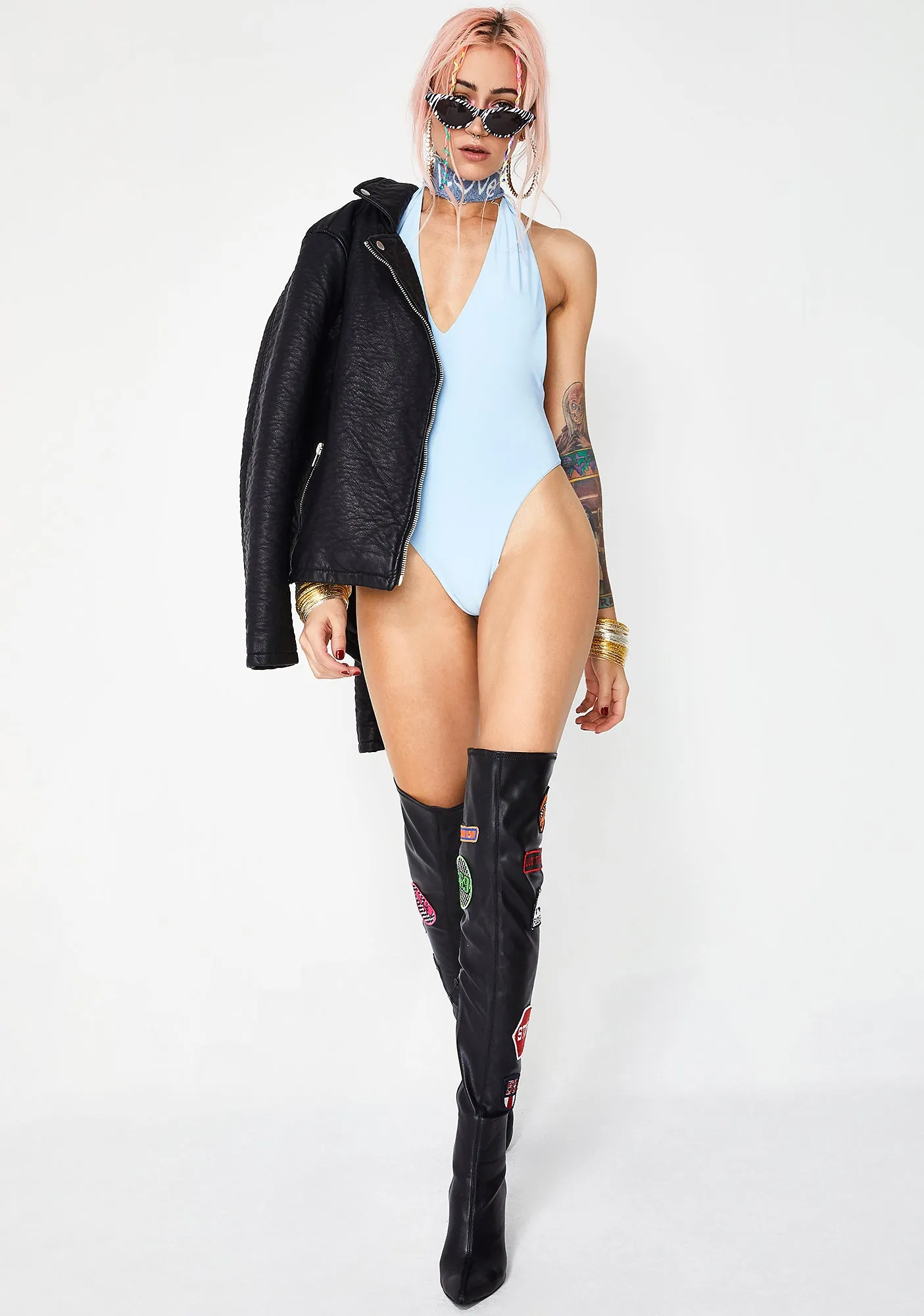 Break The Ice Halter Bodysuit sold by Dolls Kill product image thumbnail 5