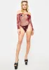 Burgundy Frozen Ice Rhinestone Fishnet Bodysuit sold by Dolls Kill