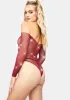 Burgundy Frozen Ice Rhinestone Fishnet Bodysuit sold by Dolls Kill