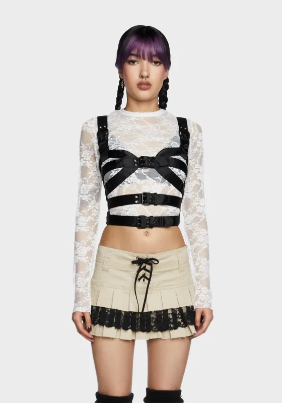 Divided Attention Harness Top sold by Dolls Kill