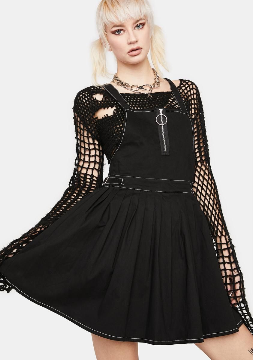 Goth Pleated Twill Pinny Dress sold by Dolls Kill product image thumbnail 2