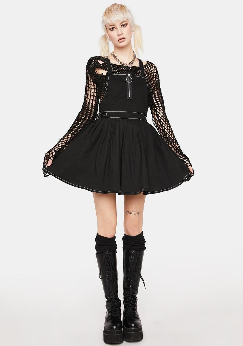 Goth Pleated Twill Pinny Dress sold by Dolls Kill product image thumbnail 3