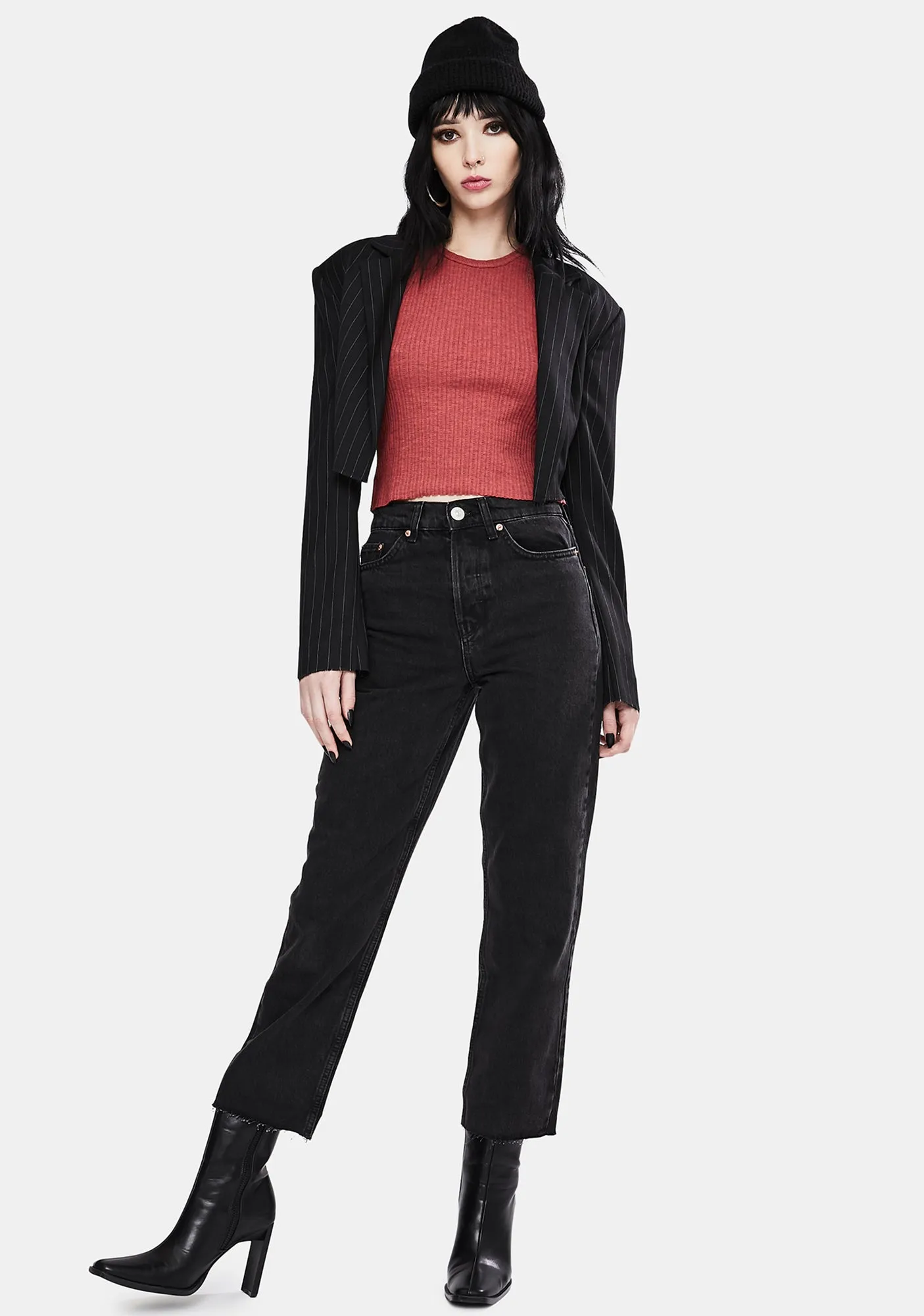 Brick Ribbed Tank Top sold by Dolls Kill product image thumbnail 3