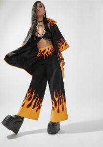 Watch It Burn Wide Leg Pants sold by Dolls Kill