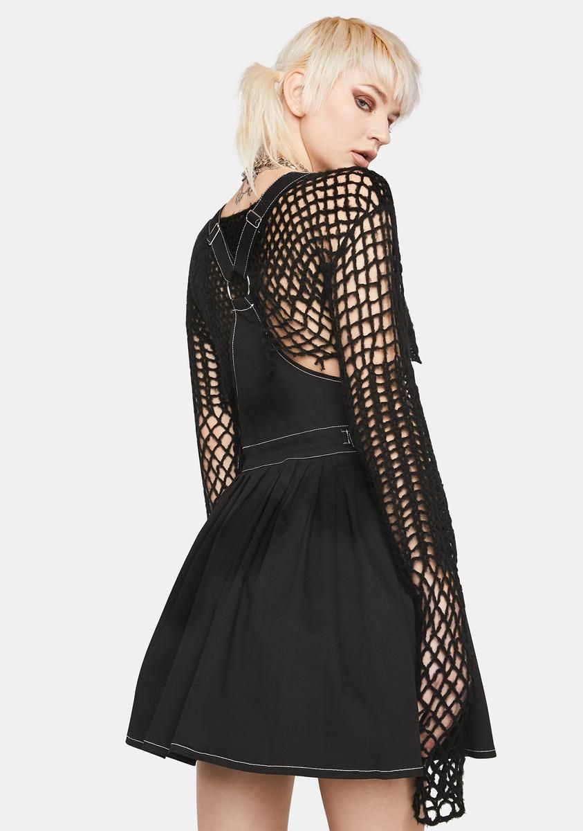 Goth Pleated Twill Pinny Dress sold by Dolls Kill product image thumbnail 4