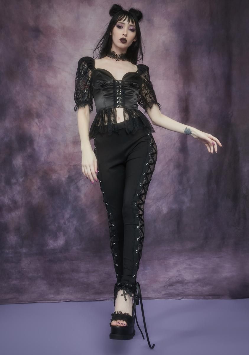 Secret Of Immortality Lace Corset Leggings sold by Dolls Kill product image thumbnail 3