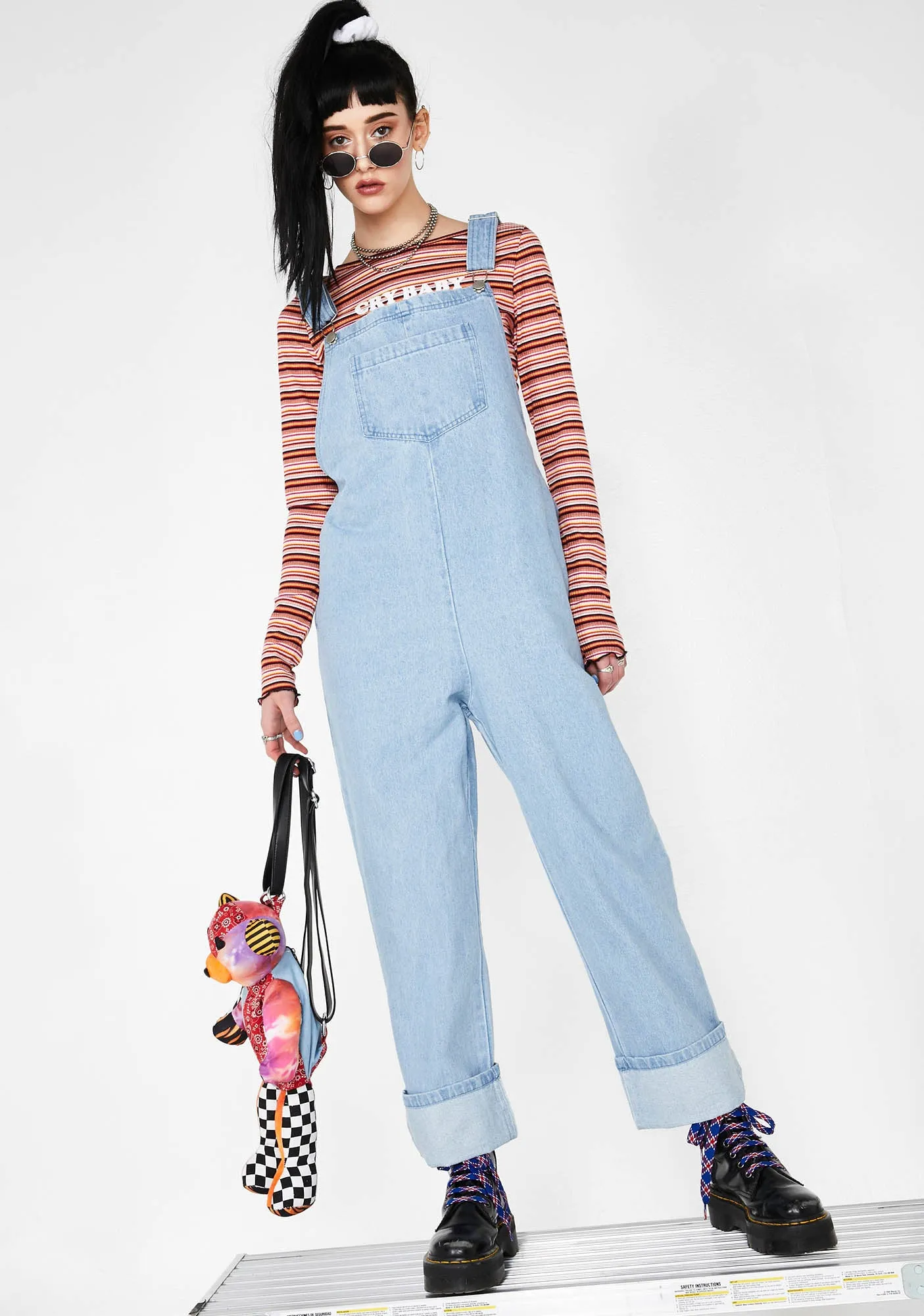 In A Mood Denim Overalls sold by Dolls Kill product image thumbnail 3
