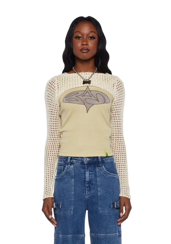 Knitted Cropped Shrug sold by Dolls Kill