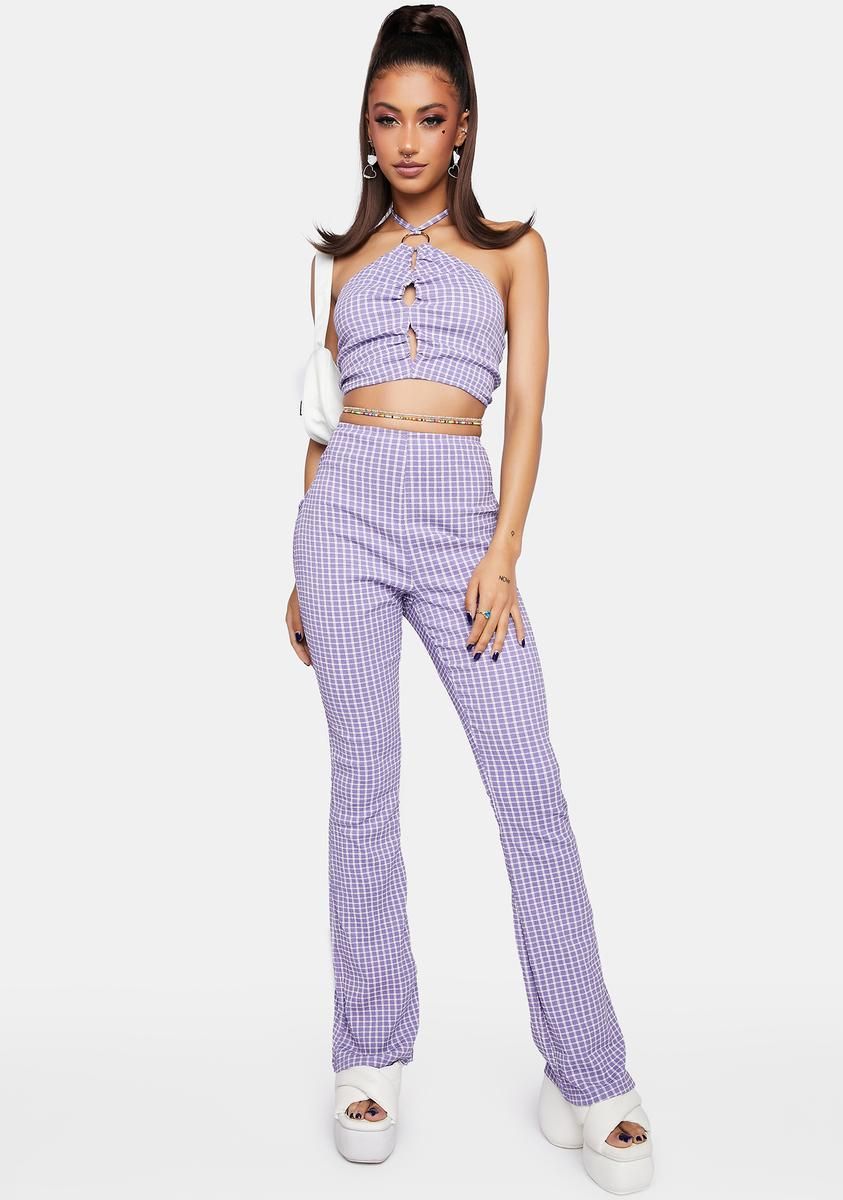 Grape Flare Pants sold by Dolls Kill product image thumbnail 3